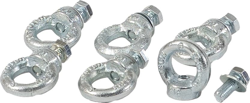 Eye Nut Set, M8 x 6 with Bolts and Washers