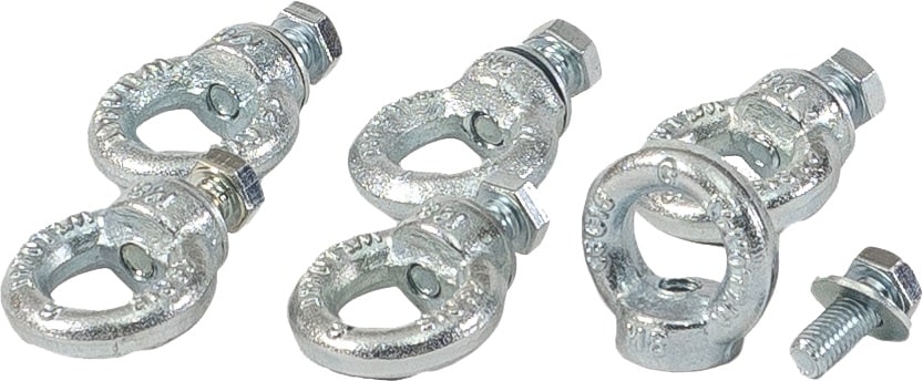 Eye Nut Set, M8 x 6 with Bolts and Washers